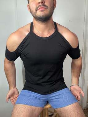 Andrew Christian Unleashed Cold Shoulder Crew Neck Tee - Black